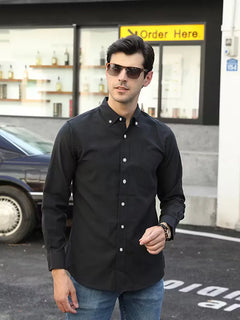 Casual overhemd met mandarin collar