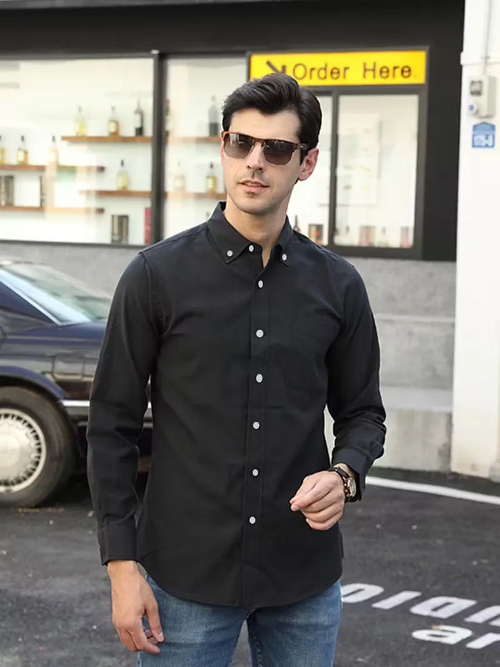 Casual overhemd met mandarin collar