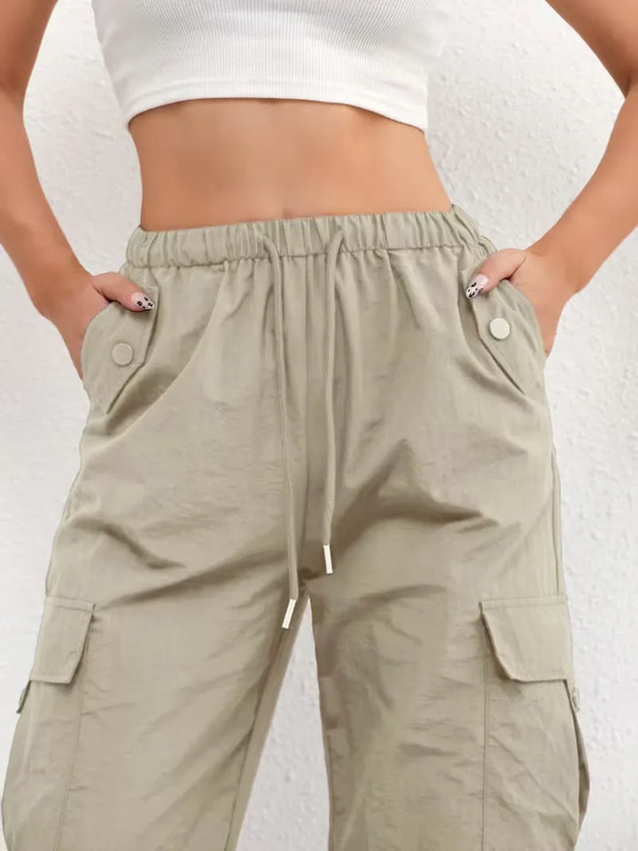 Cargo broek met hoge taille
