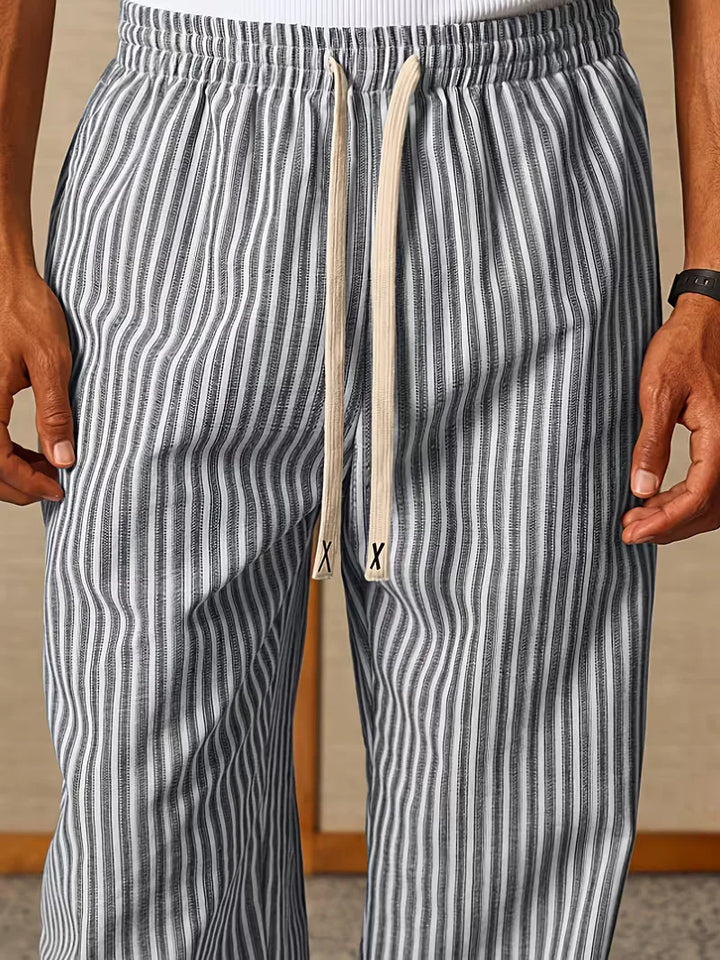 Gestreepte joggers met brede fit