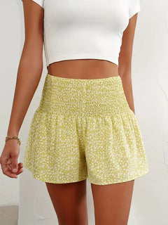 Short met hoge taille en bloemenpatroon