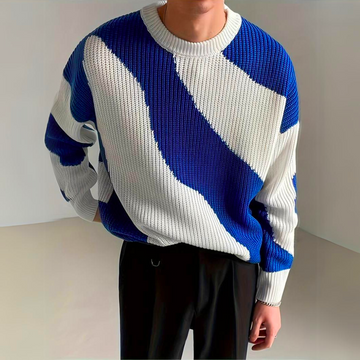 Felix | luxe gebreide herentrui in de kleur Blauw voor heren in stijl ideaal voor de winter