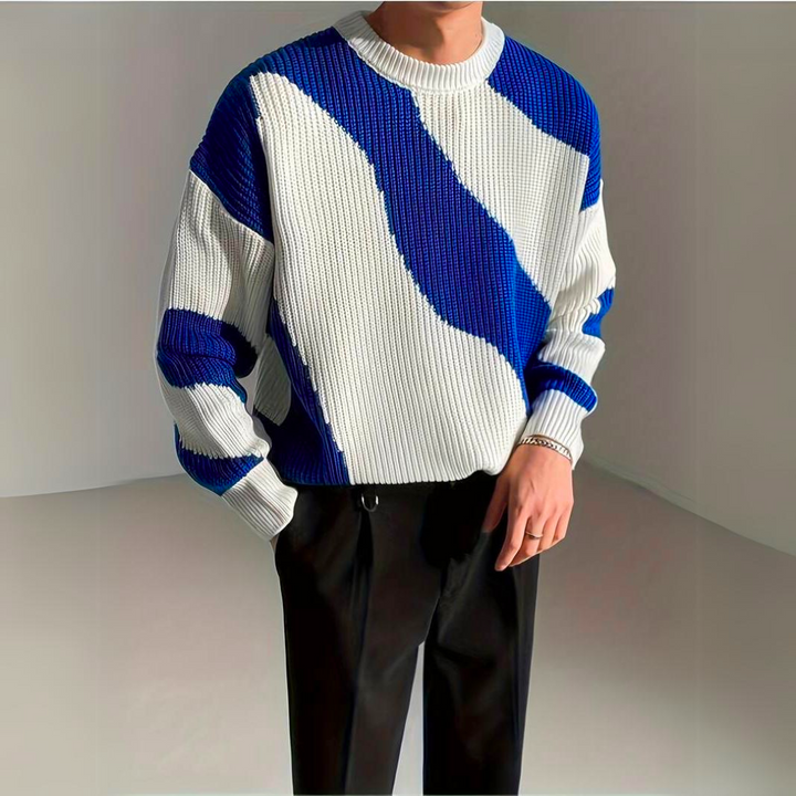 Felix | luxe gebreide herentrui in de kleur Blauw voor heren in stijl ideaal voor de winter