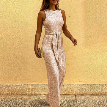 Femke Jumpsuit | Elegante en comfortabele jumpsuit voor voor iedere gelegenheid in de kleur Champagne voor dames in stijl ideaal voor de herfst.
