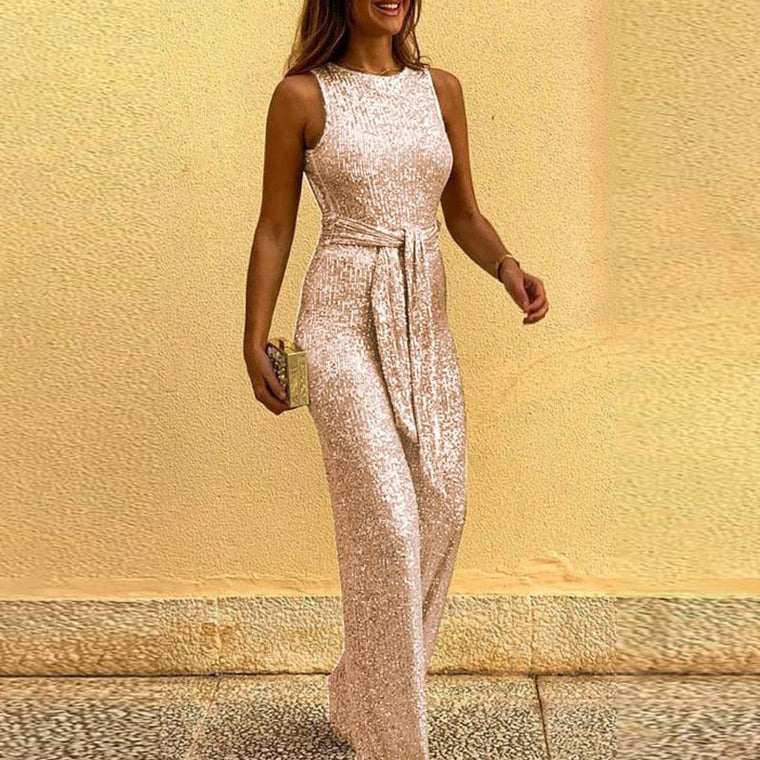 Femke Jumpsuit | Elegante en comfortabele jumpsuit voor voor iedere gelegenheid in de kleur Champagne voor dames in stijl ideaal voor de herfst.