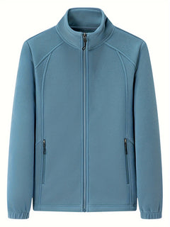 Fenna | Pluche outdoor jas met staande kraag en lange mouw