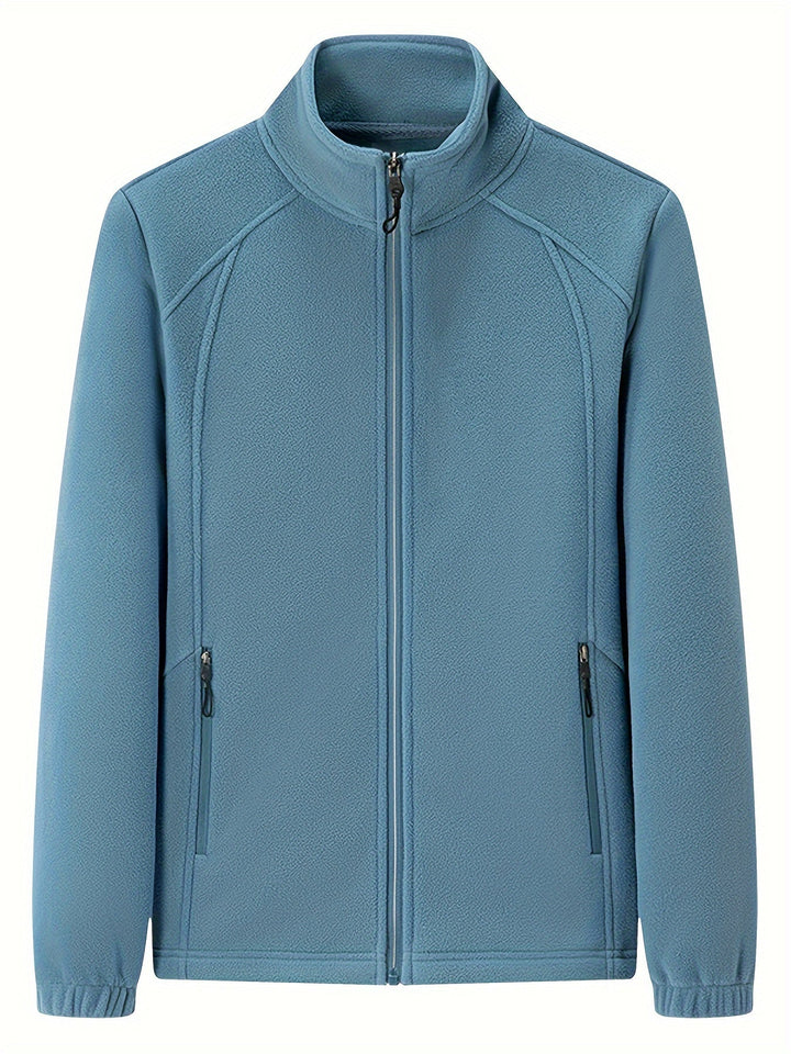 Fenna | Pluche outdoor jas met staande kraag en lange mouw