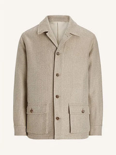 Trenchcoat met herringbone patroon