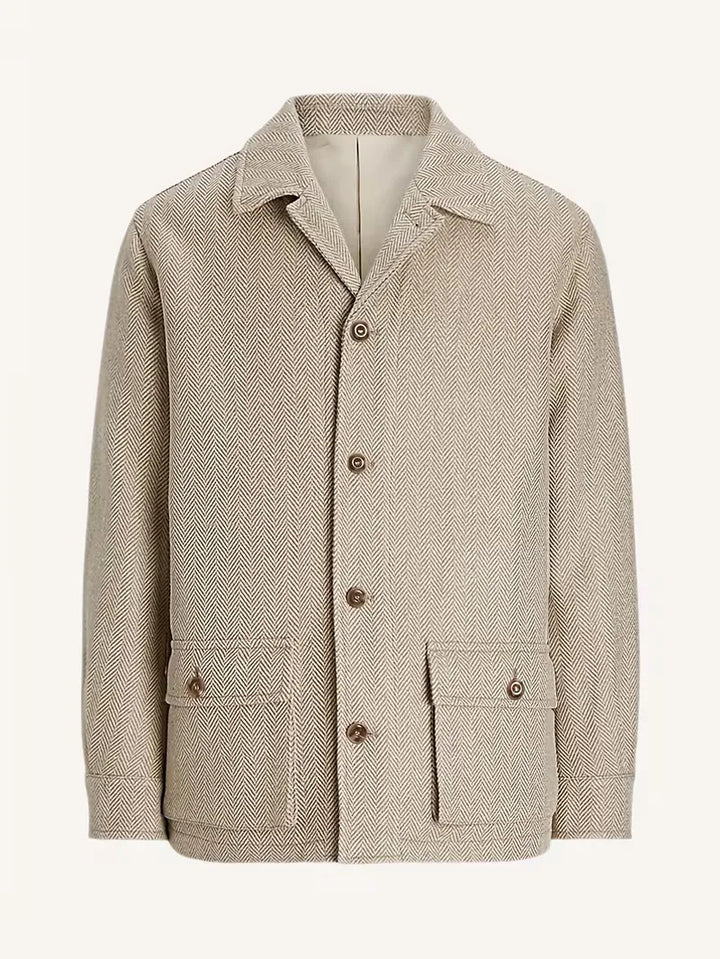 Trenchcoat met herringbone patroon