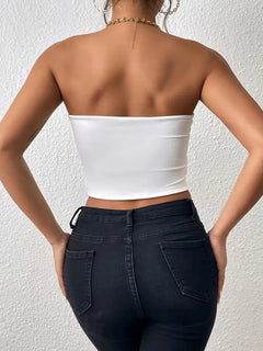 Strapless crop top slim fit