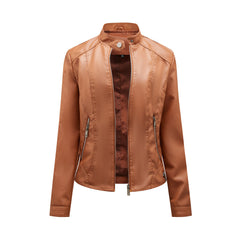 Fleur | Stijlvolle leren jas in de kleur Kameel voor dames in stijl ideaal voor de herfst.