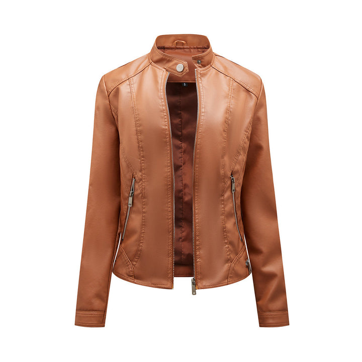 Fleur | Stijlvolle leren jas in de kleur Kameel voor dames in stijl ideaal voor de herfst.
