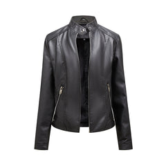Fleur | Stijlvolle leren jas in de kleur Zwart voor dames in stijl ideaal voor de herfst.