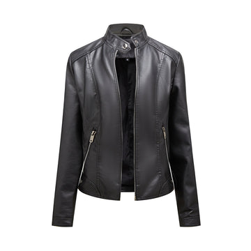 Fleur | Stijlvolle leren jas in de kleur Zwart voor dames in stijl ideaal voor de herfst.