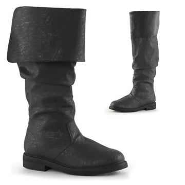 Frederik | Hoge laarzen met denimprint heren in de kleur Zwart voor heren in Heritage stijl ideaal voor de herfst.