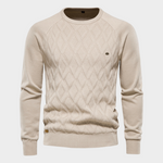 Gio | luxe comfort trui in de kleur Beige voor heren in stijl ideaal voor de winter