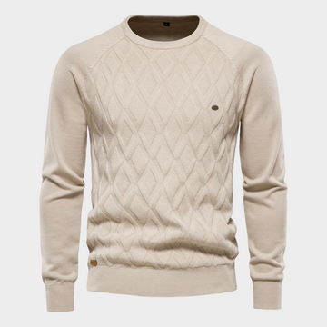 Gio | luxe comfort trui in de kleur Beige voor heren in stijl ideaal voor de winter