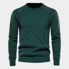 Gio | luxe comfort trui in de kleur Groen voor heren in stijl ideaal voor de winter