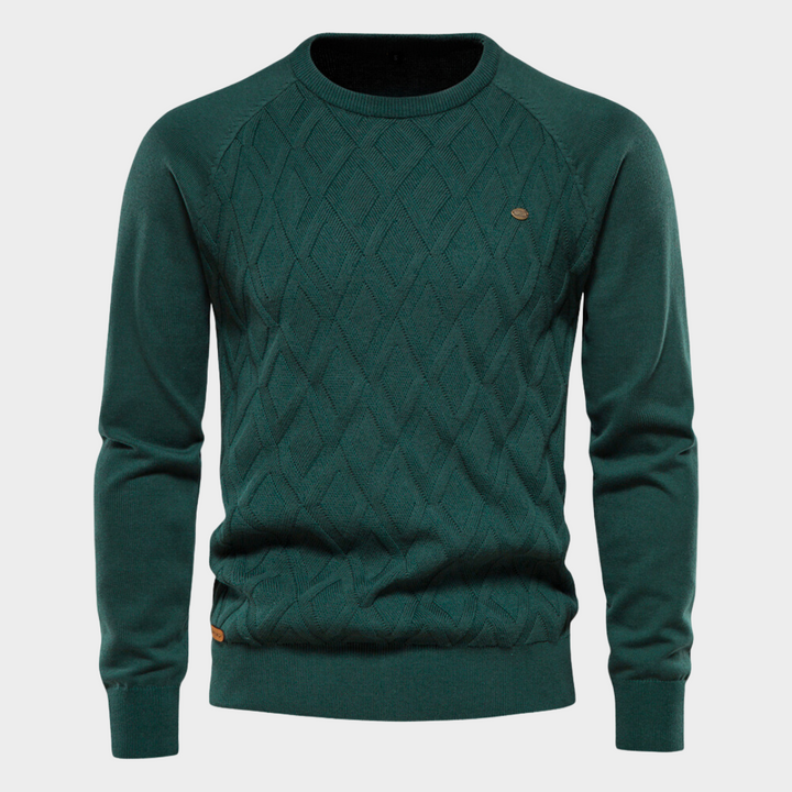 Gio | luxe comfort trui in de kleur Groen voor heren in stijl ideaal voor de winter