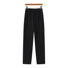 Hessel | Linnen slim fit pantalon in de kleur Zwart voor heren in Beach stijl geschikt voor alle seizoenen.
