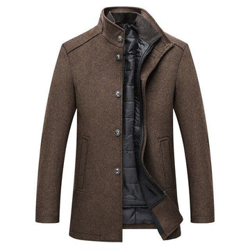 Hugo | Single-breasted thick wool coat afbeelding 2