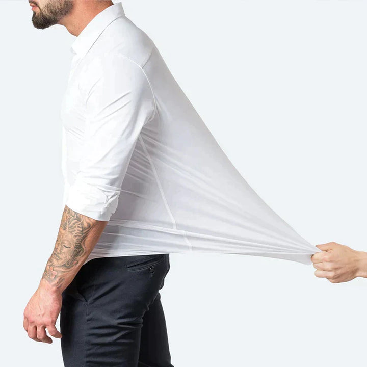 Hugo Stretch Shirt | Een herenoverhemd met ultiem stretchcomfort in de kleur Wit voor heren in Formal stijl geschikt voor alle seizoenen.