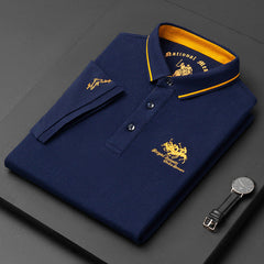 James | Trendy heren polo in Dutch in de kleur Blauw voor heren in Smart-casual stijl geschikt voor alle seizoenen.