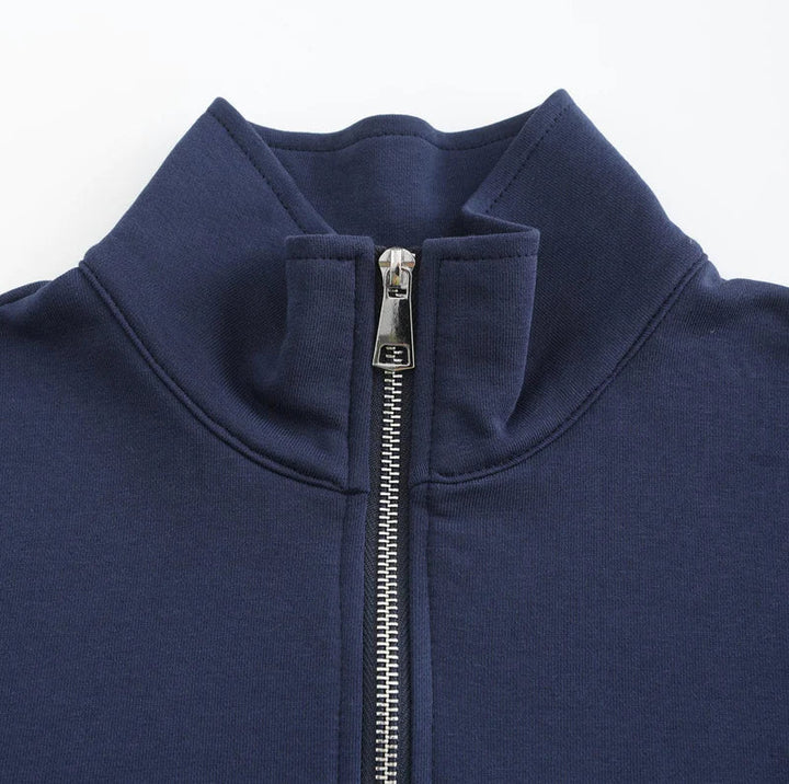 Jan | Katoenen vest met rits in de kleur Blauw voor heren in Smart-casual stijl geschikt voor alle seizoenen.