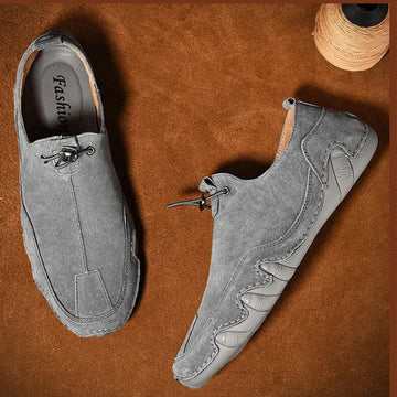 Jasper | Echte leren heren loafers voor mannen in de kleur Grijs voor heren in Smart-casual stijl ideaal voor de herfst.