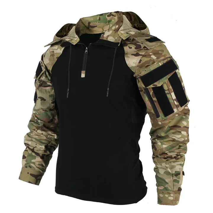 Jasper | Tactische herenpullover met capuchon in de kleur Lichtgroen voor heren in Outdoor stijl ideaal voor de herfst.