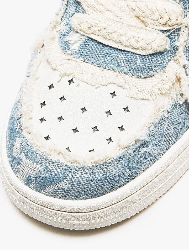 Joep | Robuuste heren sneakers met sterren in de kleur Blauw voor heren in Casual stijl geschikt voor alle seizoenen.