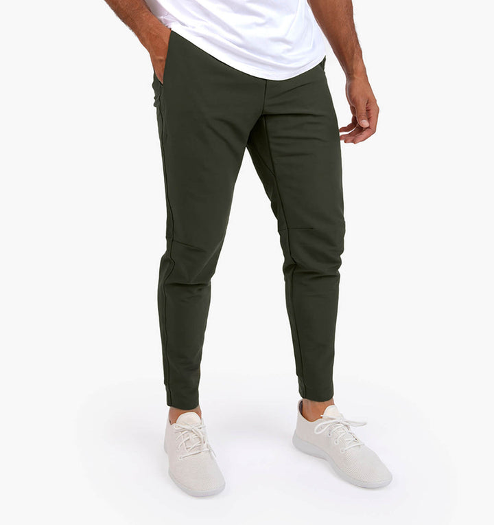 Johan | Winterse stretch broek in de kleur Donkergroen voor heren in stijl ideaal voor de winter