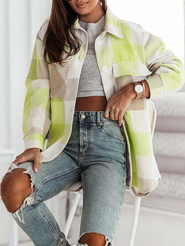 Johanne | Modieus Oversized Blouse in de kleur Groen voor dames in Streetwear stijl ideaal voor de herfst.