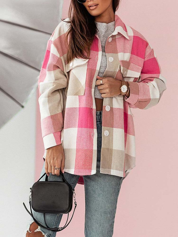 Johanne | Modieus Oversized Blouse in de kleur Roze voor dames in Streetwear stijl ideaal voor de herfst.