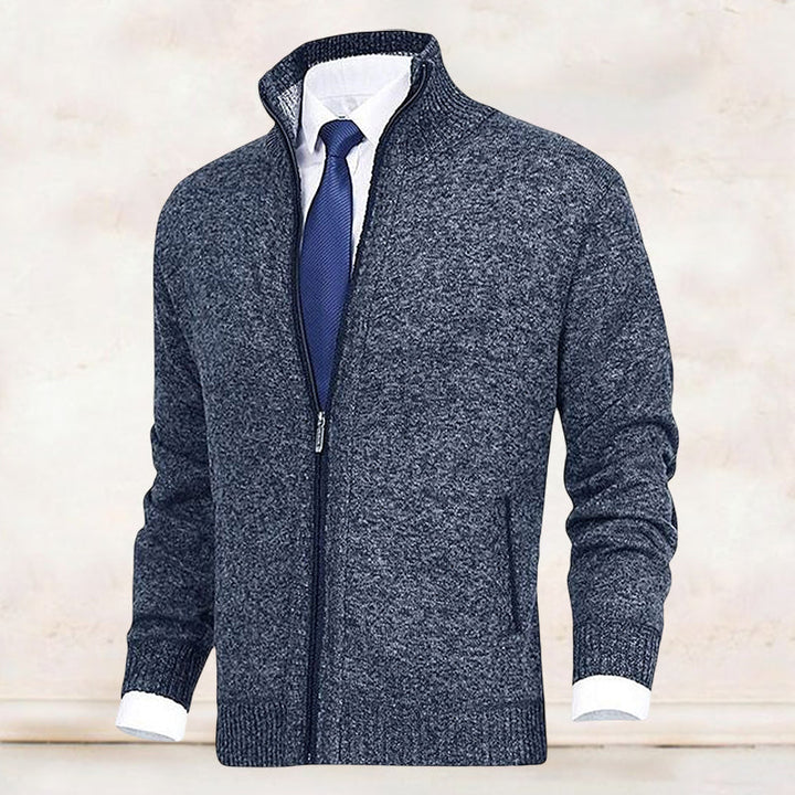 John | Elegant heren vest met rits, kraag en zakken in de kleur Beige voor heren in stijl ideaal voor de herfst.