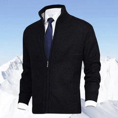 John | Elegant heren vest met rits, kraag en zakken in de kleur Zwart voor heren in stijl ideaal voor de herfst.