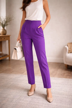 Hoge taille rechte broek