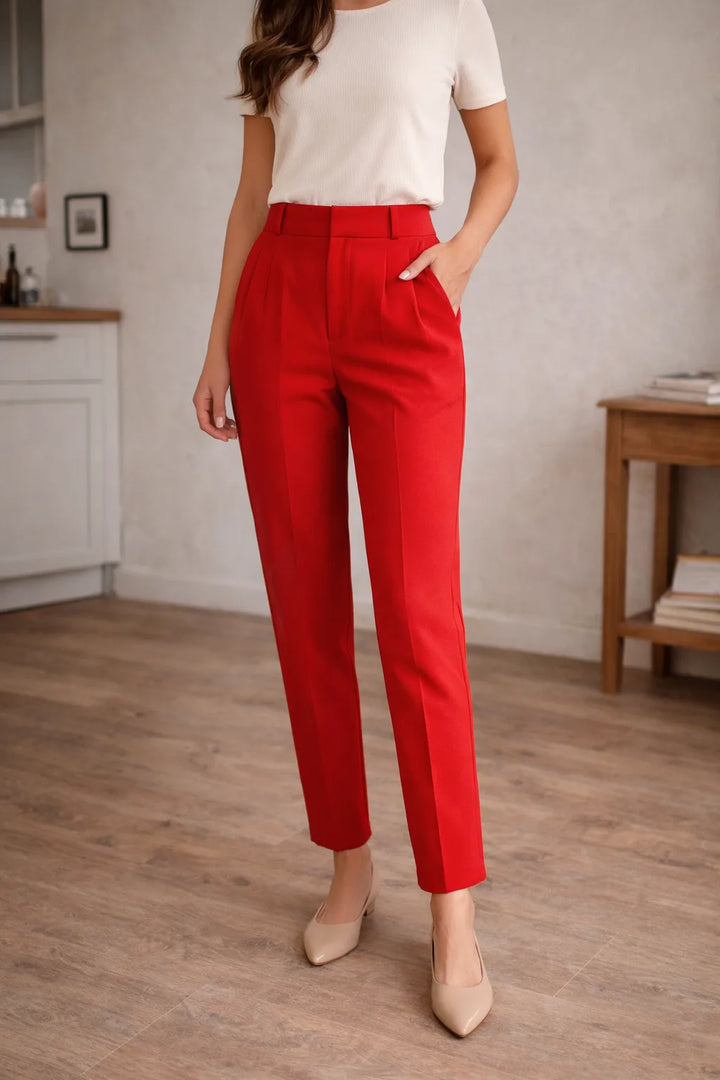 Hoge taille rechte broek