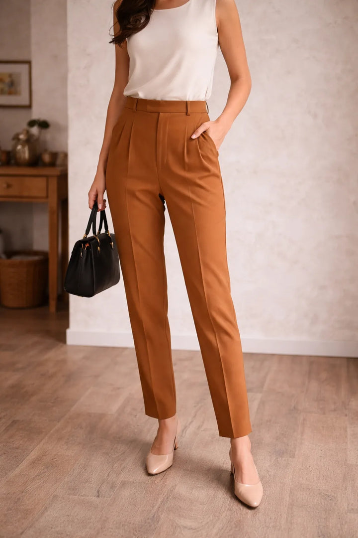 Hoge taille rechte broek