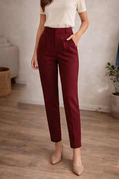 Hoge taille rechte broek