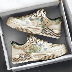 Jules | Casual olieverfsneakers in de kleur Geel voor heren in stijl geschikt voor alle seizoenen.