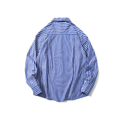 Jules | Gestreept shirt in de kleur Lichtblauw voor in stijl ideaal voor de herfst.