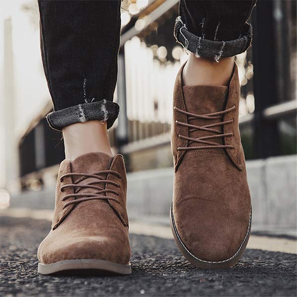 Jurre | Heren veter enkelboots in de kleur Khaki voor heren in stijl ideaal voor de herfst.