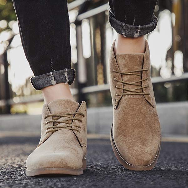 Jurre | Heren veter enkelboots in de kleur Khaki voor heren in stijl ideaal voor de herfst.