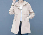 Karla | Dames windjack met capuchon in de kleur Beige voor dames in Casual stijl ideaal voor de lente.