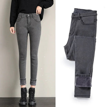 Karlijn | Winterjeans voor Dames in de kleur Grijs voor dames in stijl ideaal voor de winter