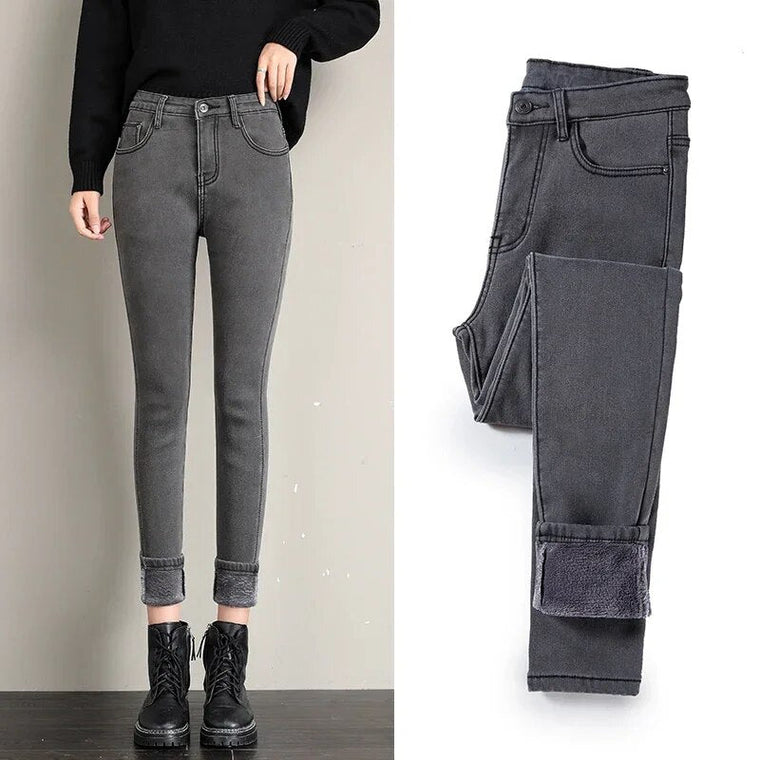 Karlijn | Winterjeans voor Dames in de kleur Grijs voor dames in stijl ideaal voor de winter