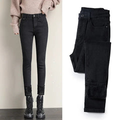 Karlijn | Winterjeans voor Dames in de kleur Zwart voor dames in stijl ideaal voor de winter