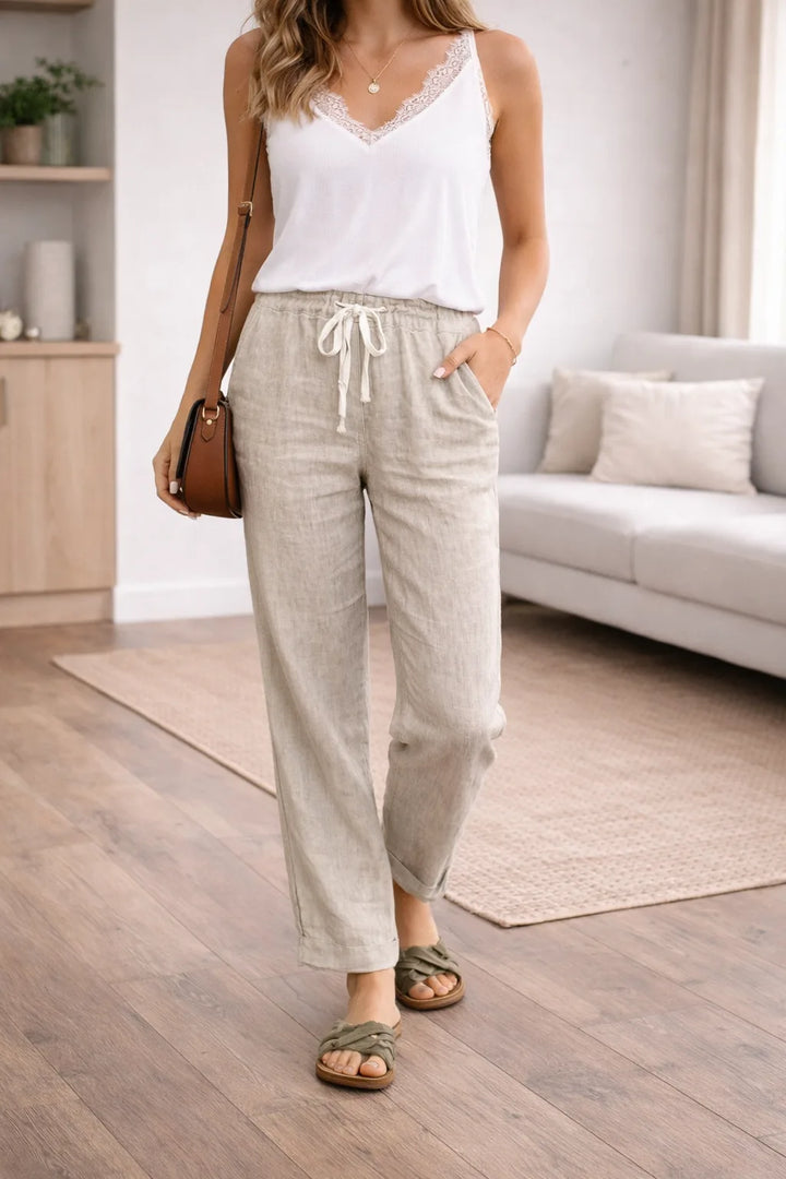 Wijde broek met hoge taille