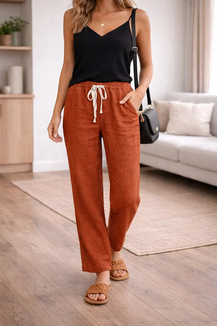 Wijde broek met hoge taille